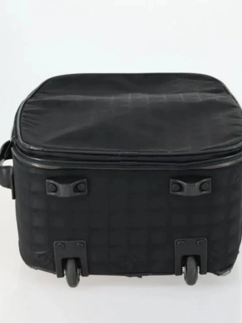 CHANEL New Travel Line Suitcase Nylon Black CC Auth bs31796